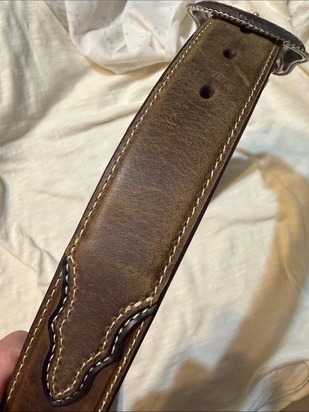 Cavender’s Leather WESTERN belt with conchos - new never worn - 34”